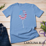 Merica 4th Of July Vintage Sunflower Butterflies USA Flag T-Shirt