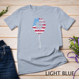 Merica 4th Of July Vintage Sunflower Butterflies USA Flag T-Shirt