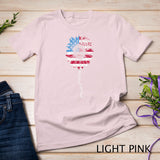 Merica 4th Of July Vintage Sunflower Butterflies USA Flag T-Shirt