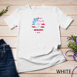 Merica 4th Of July Vintage Sunflower Butterflies USA Flag T-Shirt