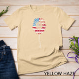 Merica 4th Of July Vintage Sunflower Butterflies USA Flag T-Shirt