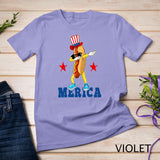 Merica Funny Dabbing Hot Dog 4th Of July Party Patriotic Kid T-Shirt