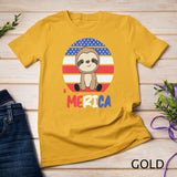 Merica Funny Sloths 4th Of July American Flag Fault T-Shirt