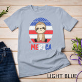 Merica Funny Sloths 4th Of July American Flag Fault T-Shirt