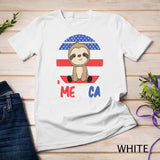 Merica Funny Sloths 4th Of July American Flag Fault T-Shirt