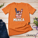 Merica Rock Sign 4th of July Vintage American Flag Retro USA T-Shirt