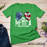 Merica Sunglasses 4th of July Boys Girls Men Women USA Flag T-Shirt