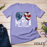 Merica Sunglasses 4th of July Boys Girls Men Women USA Flag T-Shirt