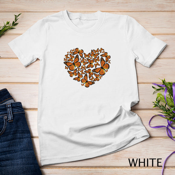 Monarch Butterfly Love Heart Tshirt Gift for Women and Girls Shirt