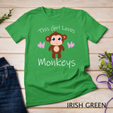 Monkey T-Shirt THIS GIRL LOVES MONKEYS Cute Kids Mom Gift