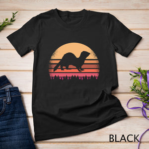 National Ferret Day Vintage Retro 70's & 80's Sunset T-Shirt