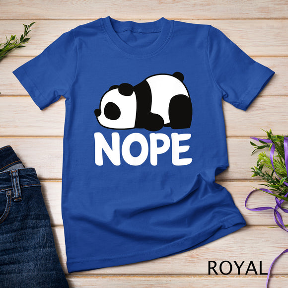 Nope Not Today Lazy Panda Funny Animal Womens Girls Gift T-Shirt