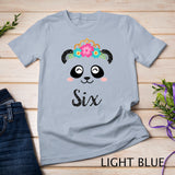 Panda Girl 6th Birthday Outfit, Kids Sixth Birthday Shirt