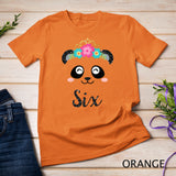 Panda Girl 6th Birthday Outfit, Kids Sixth Birthday Shirt