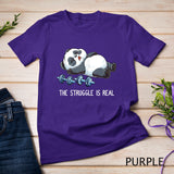 Panda The Struggle Is Real Weightlifting Fitness Gym Funny Tank Top T-Shirt