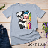 Panda and Unicorn Cute Animal Lover Hugging Women Girls T-Shirt