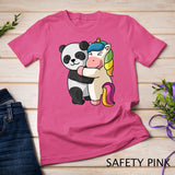 Panda and Unicorn Cute Animal Lover Hugging Women Girls T-Shirt