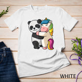 Panda and Unicorn Cute Animal Lover Hugging Women Girls T-Shirt