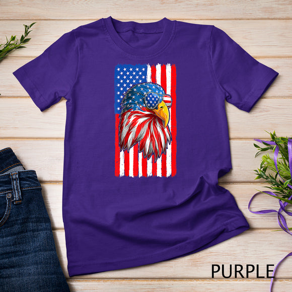 Patriotic Bald Eagle Shirt Men 4th Of July American Flag USA T-Shirt