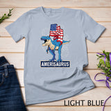 Patriotic Dinosaur with USA Flag 4th of July AmeriSaurus Rex T-Shirt