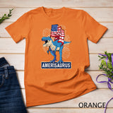 Patriotic Dinosaur with USA Flag 4th of July AmeriSaurus Rex T-Shirt