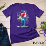 Patriotic Dinosaur with USA Flag 4th of July AmeriSaurus Rex T-Shirt