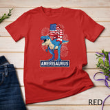 Patriotic Dinosaur with USA Flag 4th of July AmeriSaurus Rex T-Shirt