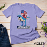 Patriotic Dinosaur with USA Flag 4th of July AmeriSaurus Rex T-Shirt