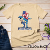 Patriotic Dinosaur with USA Flag 4th of July AmeriSaurus Rex T-Shirt