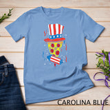 Pizza US Flag Hat Firecracker 4th Of July Food Patriotic T-Shirt