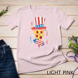 Pizza US Flag Hat Firecracker 4th Of July Food Patriotic T-Shirt