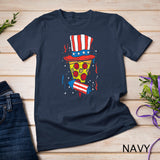 Pizza US Flag Hat Firecracker 4th Of July Food Patriotic T-Shirt