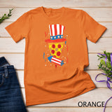 Pizza US Flag Hat Firecracker 4th Of July Food Patriotic T-Shirt