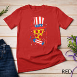 Pizza US Flag Hat Firecracker 4th Of July Food Patriotic T-Shirt