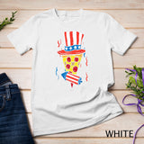 Pizza US Flag Hat Firecracker 4th Of July Food Patriotic T-Shirt