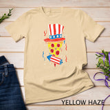 Pizza US Flag Hat Firecracker 4th Of July Food Patriotic T-Shirt