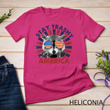 Raccoon Stay Trashy Patriotic Panda America 4th Of July T-Shirt