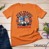 Raccoon Stay Trashy Patriotic Panda America 4th Of July T-Shirt