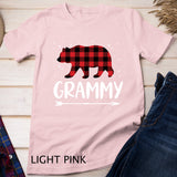 Red Plaid Grammy Bear Gift Christmas Matching Family Pajama Long Sleeve T-Shirt