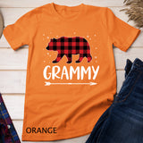 Red Plaid Grammy Bear Gift Christmas Matching Family Pajama Long Sleeve T-Shirt