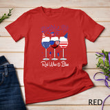 Red Wine & Blue 4th of July wine Red White Blue Wine Glasses T-Shirt