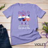 Red Wine & Blue 4th of July wine Red White Blue Wine Glasses T-Shirt