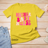 Retro Groovy Mother Baby Nurse Squad Happy Valentines Day T-Shirt