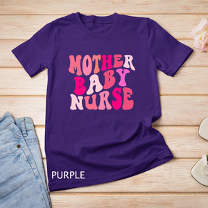 Retro Groovy Mother Baby Nurse Squad Happy Valentines Day T-Shirt