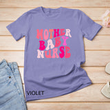 Retro Groovy Mother Baby Nurse Squad Happy Valentines Day T-Shirt