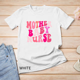 Retro Groovy Mother Baby Nurse Squad Happy Valentines Day T-Shirt