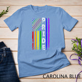 Retro Pride Month 4th Of July Rainbow USA Flag LGBTQ T-Shirt