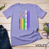 Retro Pride Month 4th Of July Rainbow USA Flag LGBTQ T-Shirt