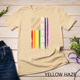 Retro Pride Month 4th Of July Rainbow USA Flag LGBTQ T-Shirt