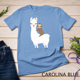 Sloth riding llama Funny T-shirt